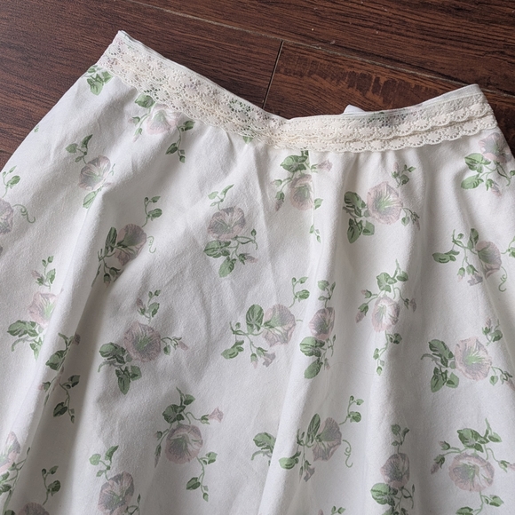 Floral Midi Skirt with Pink Ruffle Trim - Picture 8 of 10